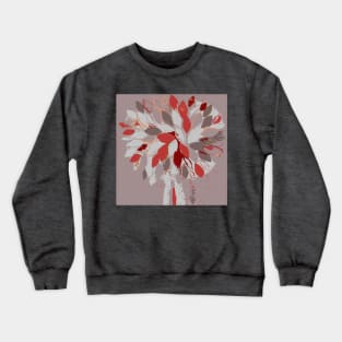 Tree, gray red fiber art textile photography mixed media digital Crewneck Sweatshirt